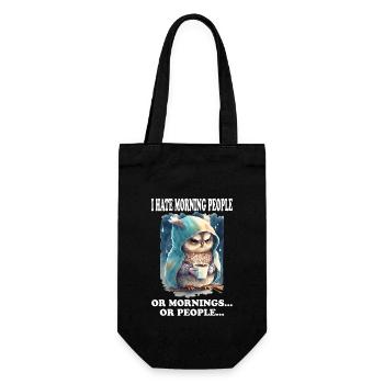 I Hate Morning People Funny Saying Morning Grouch - Gift Bag for Bottles - black - Front