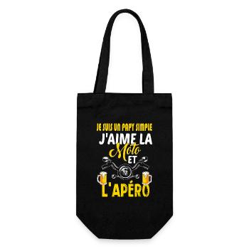 Je suis un papy simple moto et apéro grand-père - Sac à bouteille - noir - Devant