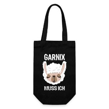 Garnix muss ich - Lama - Spruch - Geschenkbeutel für Flaschen - Schwarz - Vorne