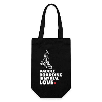 Ich Liebe Paddleboarding - Geschenkbeutel für Flaschen - Schwarz - Vorne