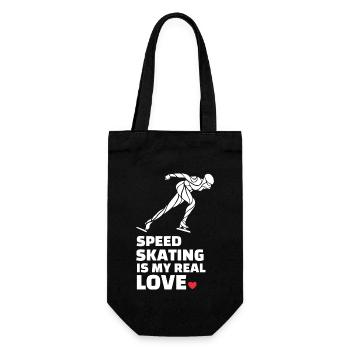 I love speed skating - Gift Bag for Bottles - black - Front