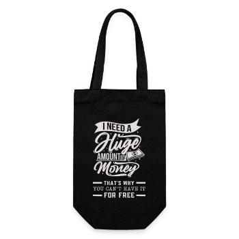 Argent, Argent Drôle Typographie Dicton - Sac à bouteille - noir - Devant