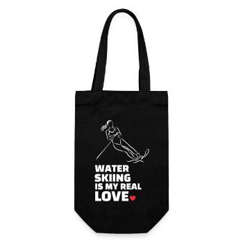 I love water skiing - Gift Bag for Bottles - black - Front