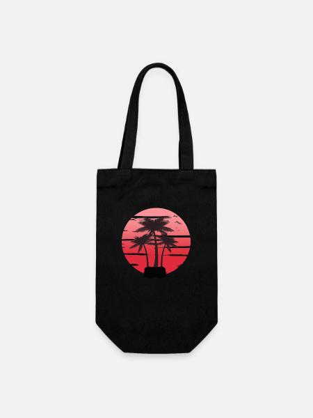 Palm Trees Holiday - Gift Bag for Bottles - black
