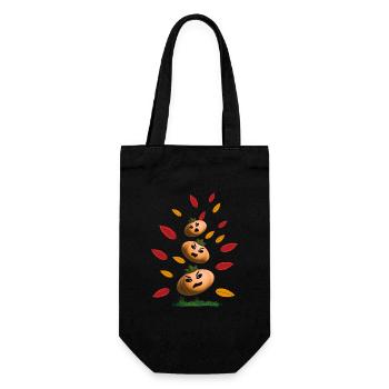 Wilde Herbst Kürbisse im Laub. - Geschenkbeutel für Flaschen - Schwarz - Vorne