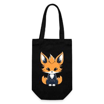 Kitsune Japanese Little Fox Humor - Gift Bag for Bottles - black - Front