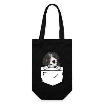 Bernedoodle Dog - Gift Bag for Bottles - black - Front