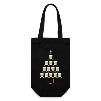 Gin Weihnachtsbaum - Geschenkbeutel für Flaschen - Schwarz - Vorne
