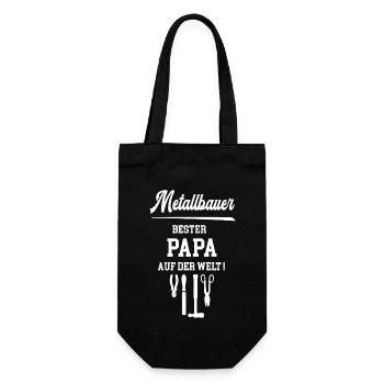 Metallbauer Bester Papa Vatertag Geburtstag - Geschenkbeutel für Flaschen - Schwarz - Vorne