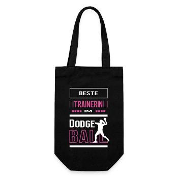 Beste Dodgeball Trainerin Dodgeballtrainerin Spiel - Geschenkbeutel für Flaschen - Schwarz - Vorne