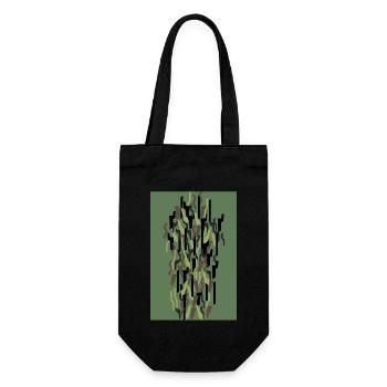 Camouflage Kunst Olive - Geschenkbeutel für Flaschen - Schwarz - Vorne
