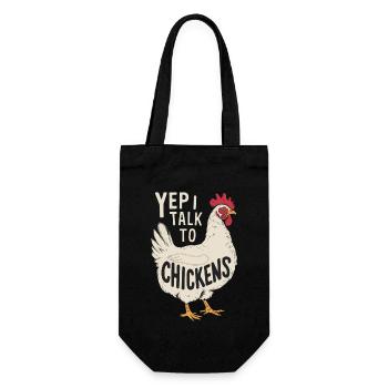 Drôle Oui, je parle aux poulets - Sac à bouteille - noir - Devant