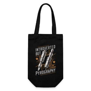 Introverti mais prêt à discuter de pyrogravure - Sac à bouteille - noir - Devant