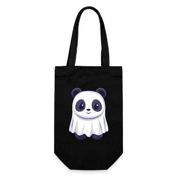 Panda Halloween Comic Ghost - Gift Bag for Bottles - black - Front