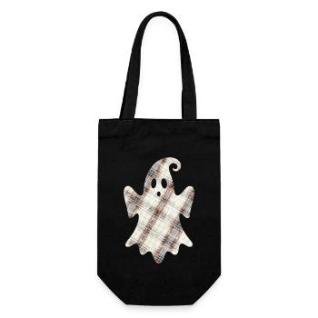 Cute Ghost Scotland Ghost Tartan Halloween - Gift Bag for Bottles - black - Front