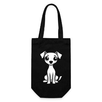 Whippet Hund Comic Niedlich - Geschenkbeutel für Flaschen - Schwarz - Vorne