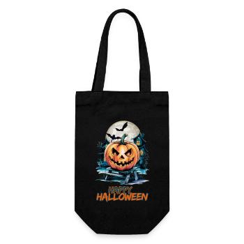 Joyeux Halloween avec Spooky House et Jack-o'-lanterns - Sac à bouteille - noir - Devant