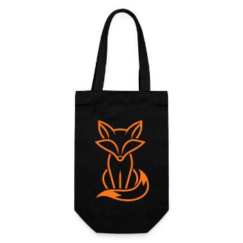 Fuchs - Geschenkbeutel für Flaschen - Schwarz - Vorne