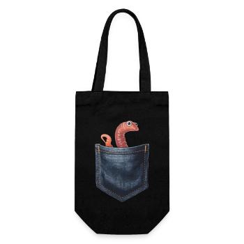 Wurm - Geschenkbeutel für Flaschen - Schwarz - Vorne