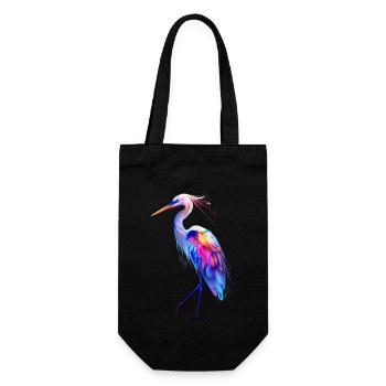 Reiher Vogel - Geschenkbeutel für Flaschen - Schwarz - Vorne