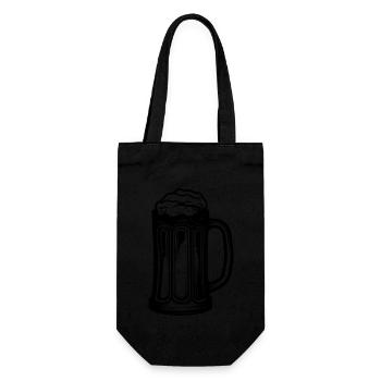 Bier Glas - Geschenkbeutel für Flaschen - Schwarz - Vorne