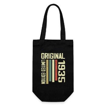 Retro 1935 Gift 89th Birthday Vintage 1935 - Gift Bag for Bottles - black - Front