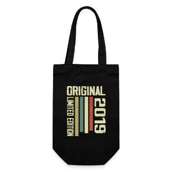 Retro 2019 Vintage 1995 5th Anniversary Gift - Gift Bag for Bottles - black - Front