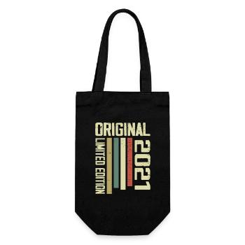 Retro 2021 Vintage 1995 3rd Anniversary Gift - Gift Bag for Bottles - black - Front