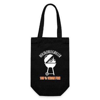 Holzkohlegriller-100 % Vegan frei-BBQ - Geschenkbeutel für Flaschen - Schwarz - Vorne
