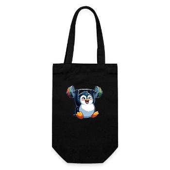 Pingouin avec haltère : entraînement physique - Sac à bouteille - noir - Devant