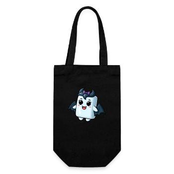 Cute Marshmallow Vampire Cartoon Halloween Design - Gift Bag for Bottles - black - Front