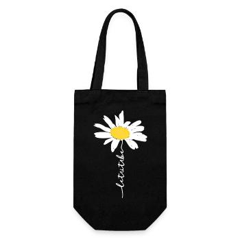 Daisies - Wild herbs - Nature - Sustainable - Gift Bag for Bottles - black - Front
