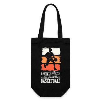Basketball Basketballer Spieler Fan Vintage Retro - Geschenkbeutel für Flaschen - Schwarz - Vorne