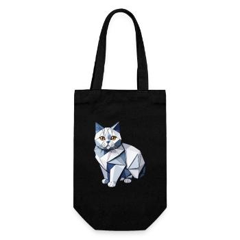 Chat British Shorthair Origami - Sac à bouteille - noir - Devant