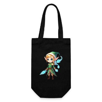 Elf Fantasy Illustration - Gift Bag for Bottles - black - Front
