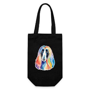 Lévrier afghan aquarelle - Sac à bouteille - noir - Devant