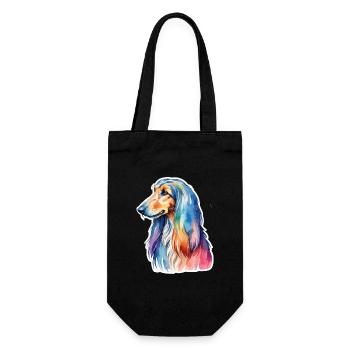 Lévrier afghan aquarelle - Sac à bouteille - noir - Devant