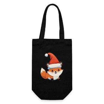 Fuchs Weihnachten Wasserfarben - Geschenkbeutel für Flaschen - Schwarz - Vorne