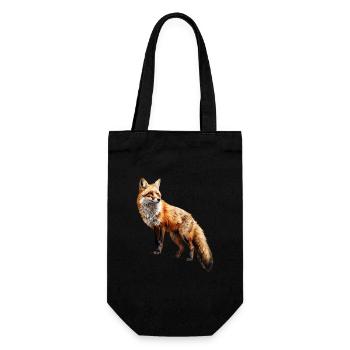 Roter Fuchs – Wildtier Alpen Design - Geschenkbeutel für Flaschen - Schwarz - Vorne