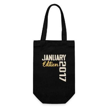 Geburtstagsgeschenk geboren im Januar 2017 - 2017 - Geschenkbeutel für Flaschen - Schwarz - Vorne