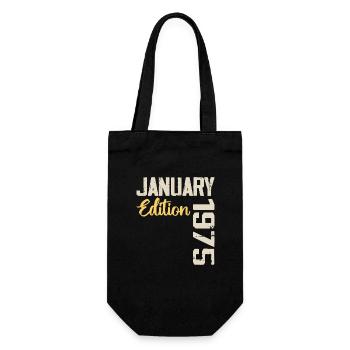 Birthday gift born in January 1975 - 1975 - Gift Bag for Bottles - black - Front