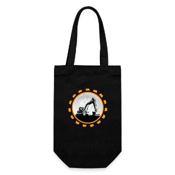 bagger baggerfahrer Baustelle Baggerschaufel - Geschenkbeutel für Flaschen - Schwarz - Vorne