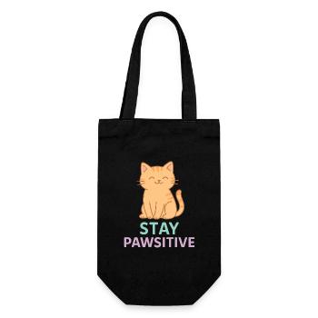 Stay Pawsitive - Gift Bag for Bottles - black - Front