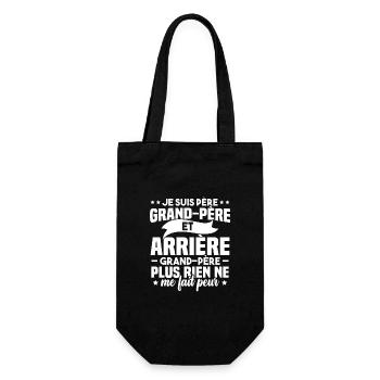 Je suis papa grand-père et arrière-grand-père - Sac à bouteille - noir - Devant
