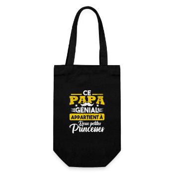Ce papa génial appartient à deux princesses - Sac à bouteille - noir - Devant
