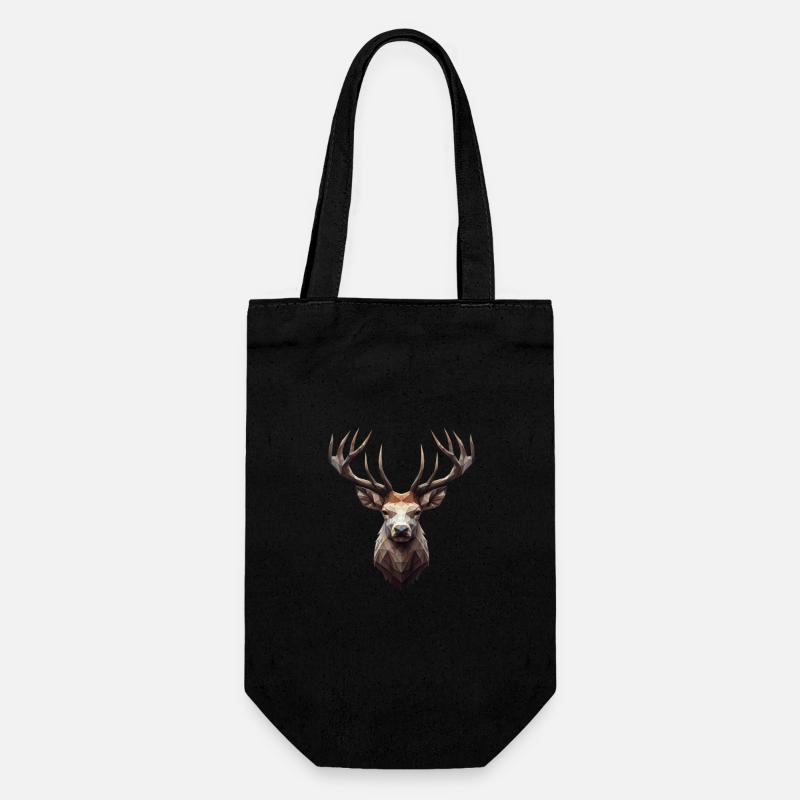 Deer Polygon - Gift Bag for Bottles - black