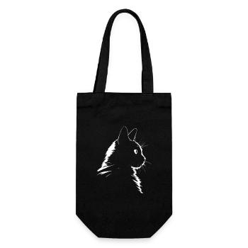cat, cat motif, cute, gift, gift ideas - Gift Bag for Bottles - black - Front