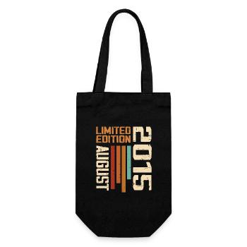 August 2015 Geburtstagsgeschenk August 2015 August - Geschenkbeutel für Flaschen - Schwarz - Vorne