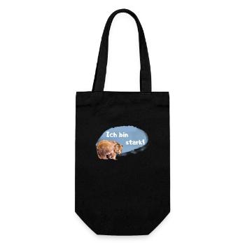 Bär Affirmation für Kinder und Tierliebhaber - Geschenkbeutel für Flaschen - Schwarz - Vorne