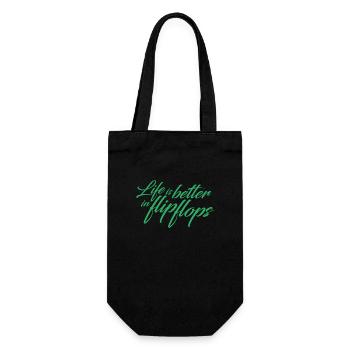 Life is better in flip flops - green - Gift Bag for Bottles - black - Front